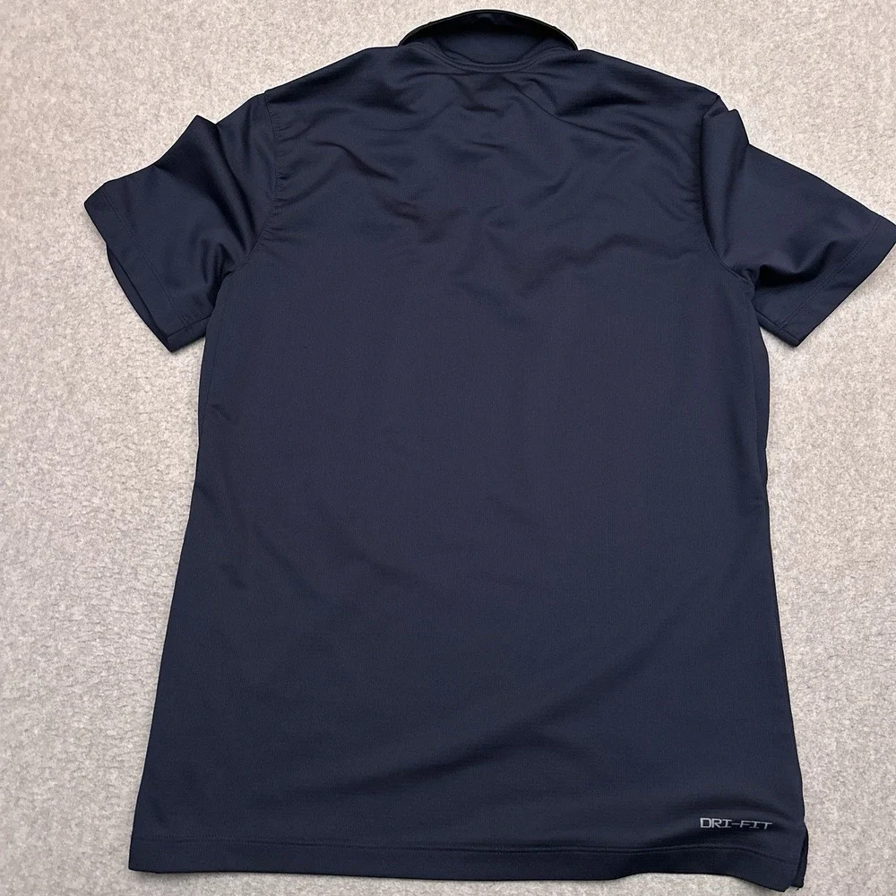 Nike Dri-Fit Polo Shirt Men's Medium Navy Blue Performance‎ Stretch Golf CMU